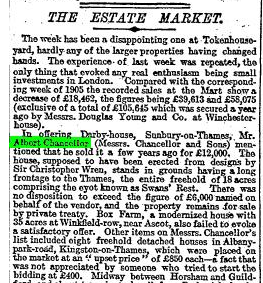 The Times 13 Oct 1906 Estates market